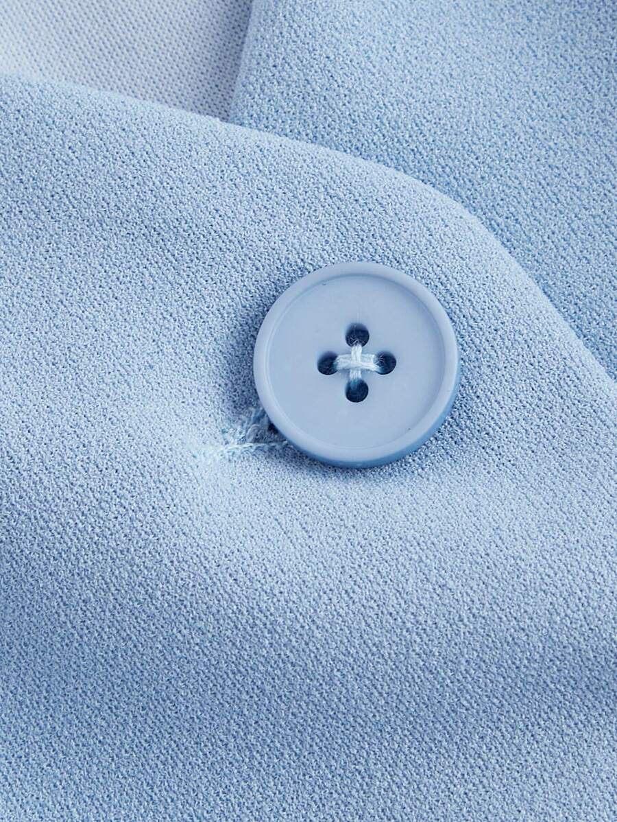 Women's Blue Suit – Buttoned Jacket and Trousers