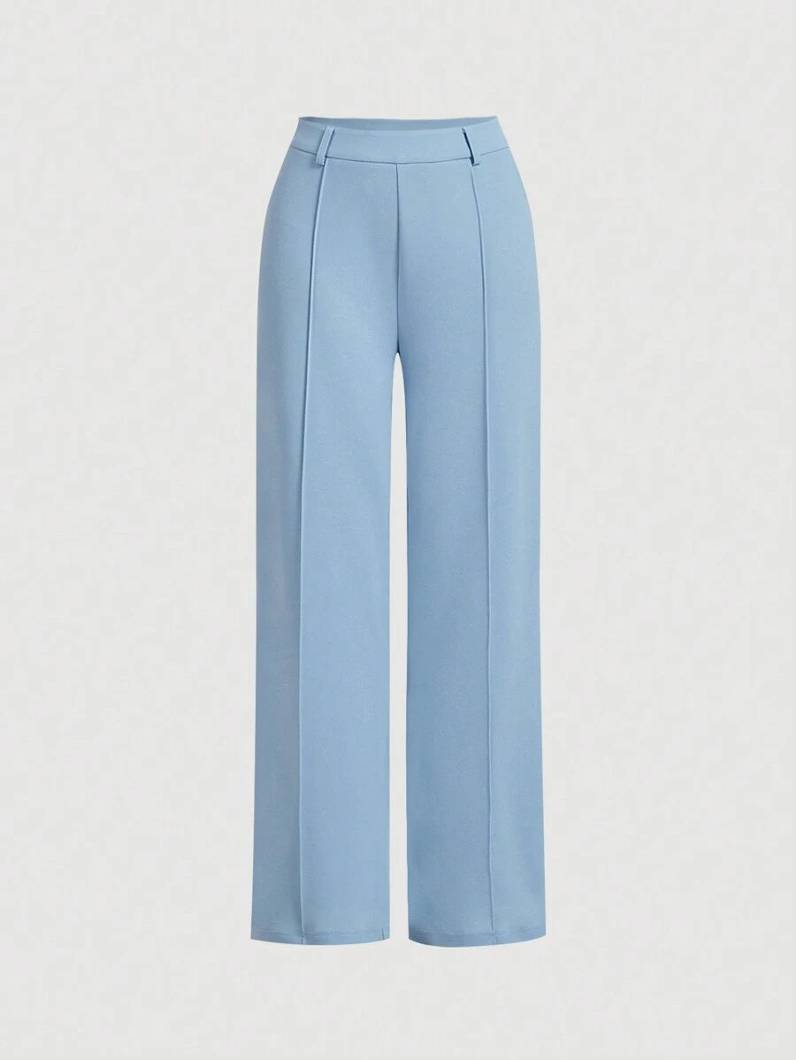 Women's Blue Suit – Buttoned Jacket and Trousers