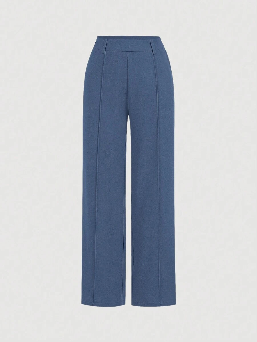 Women's Blue Suit – Buttoned Jacket and Trousers