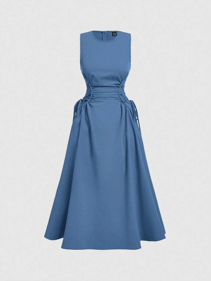 Solid Color Long Ruffled Dress - Date/Night Style
