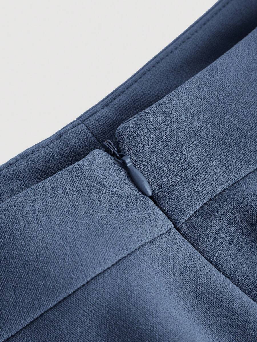 Women's Blue Suit – Buttoned Jacket and Trousers