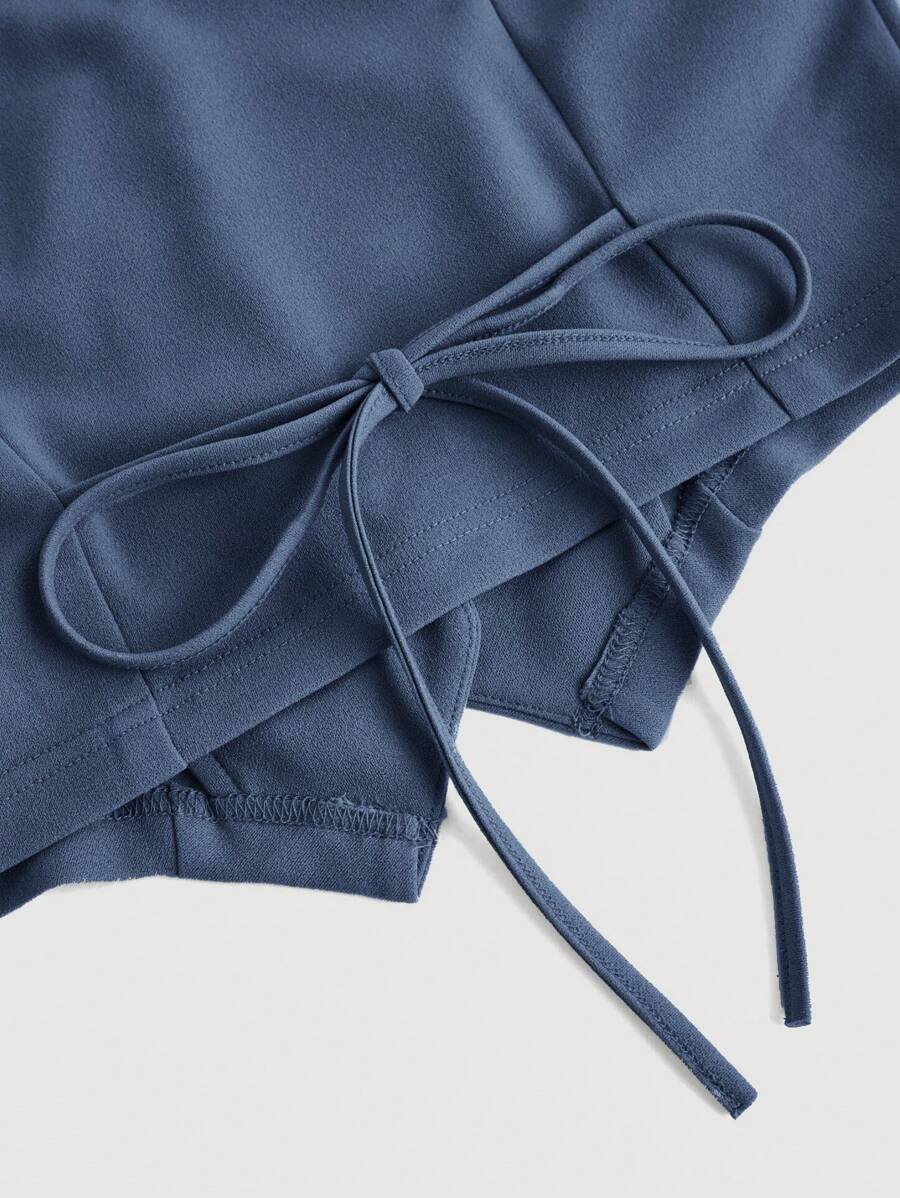 Women's Blue Suit – Buttoned Jacket and Trousers