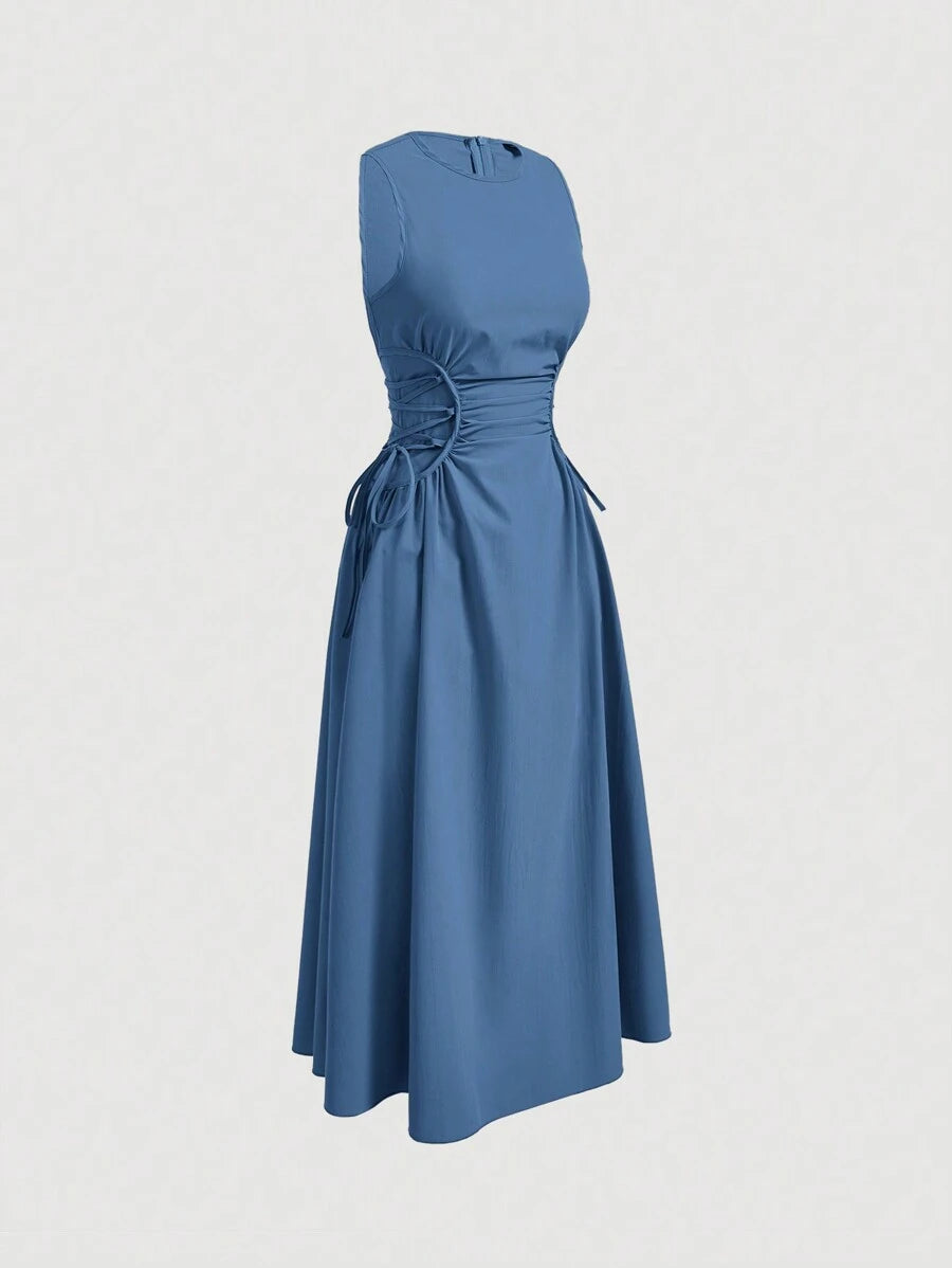 Solid Color Long Ruffled Dress - Date/Night Style