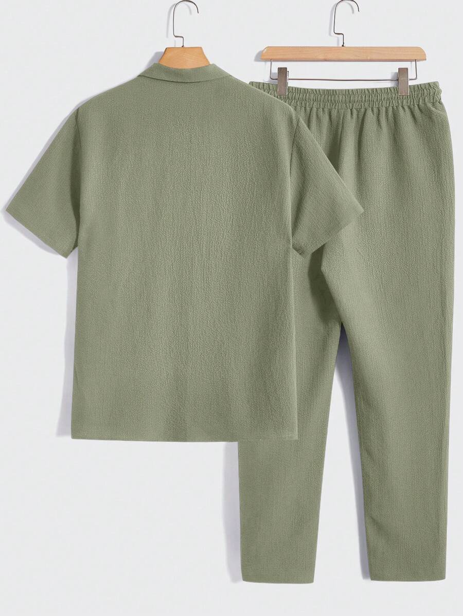 Men's Casual Set – Plain T-shirt and Pants