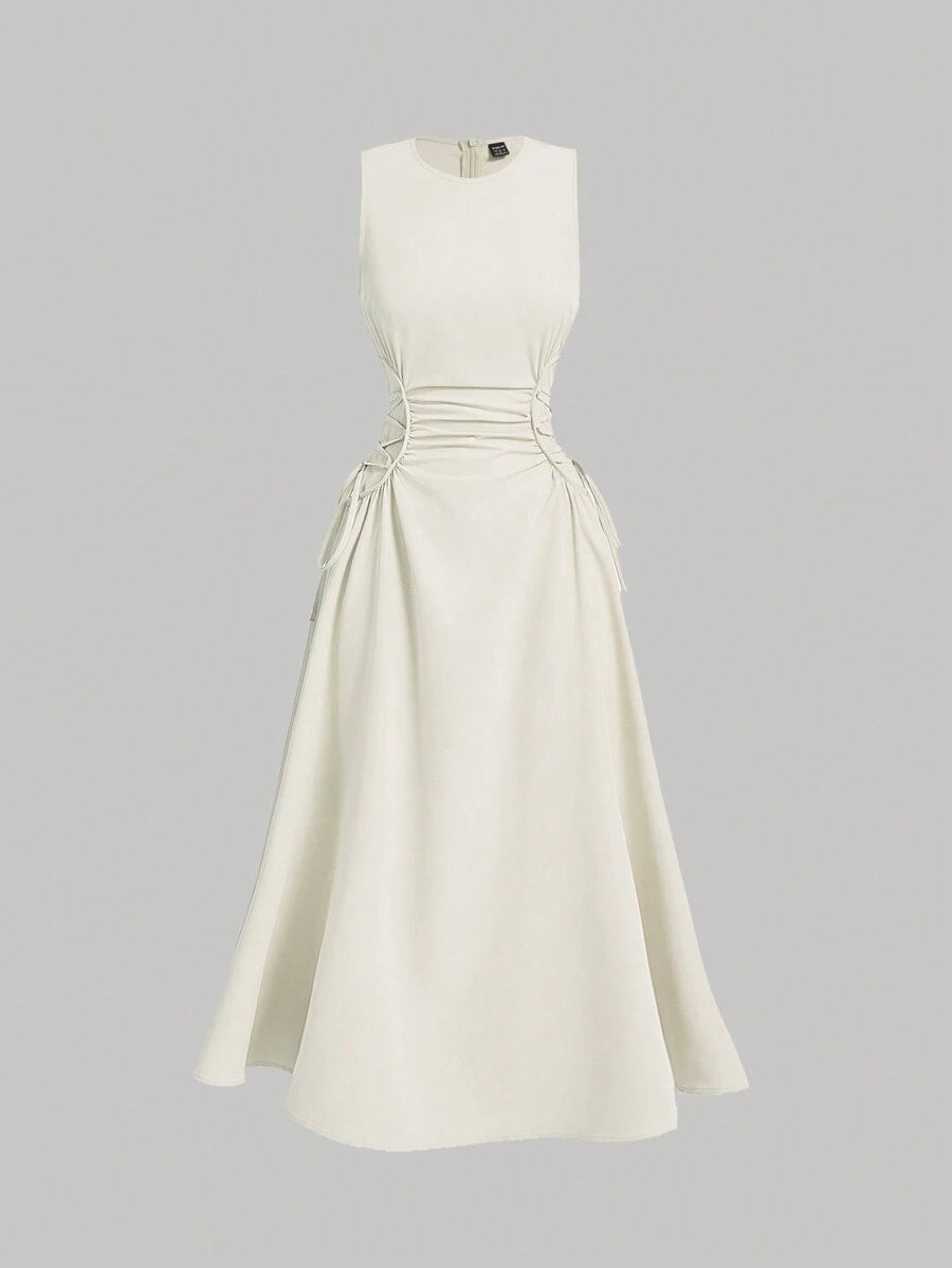 Solid Color Long Ruffled Dress - Date/Night Style