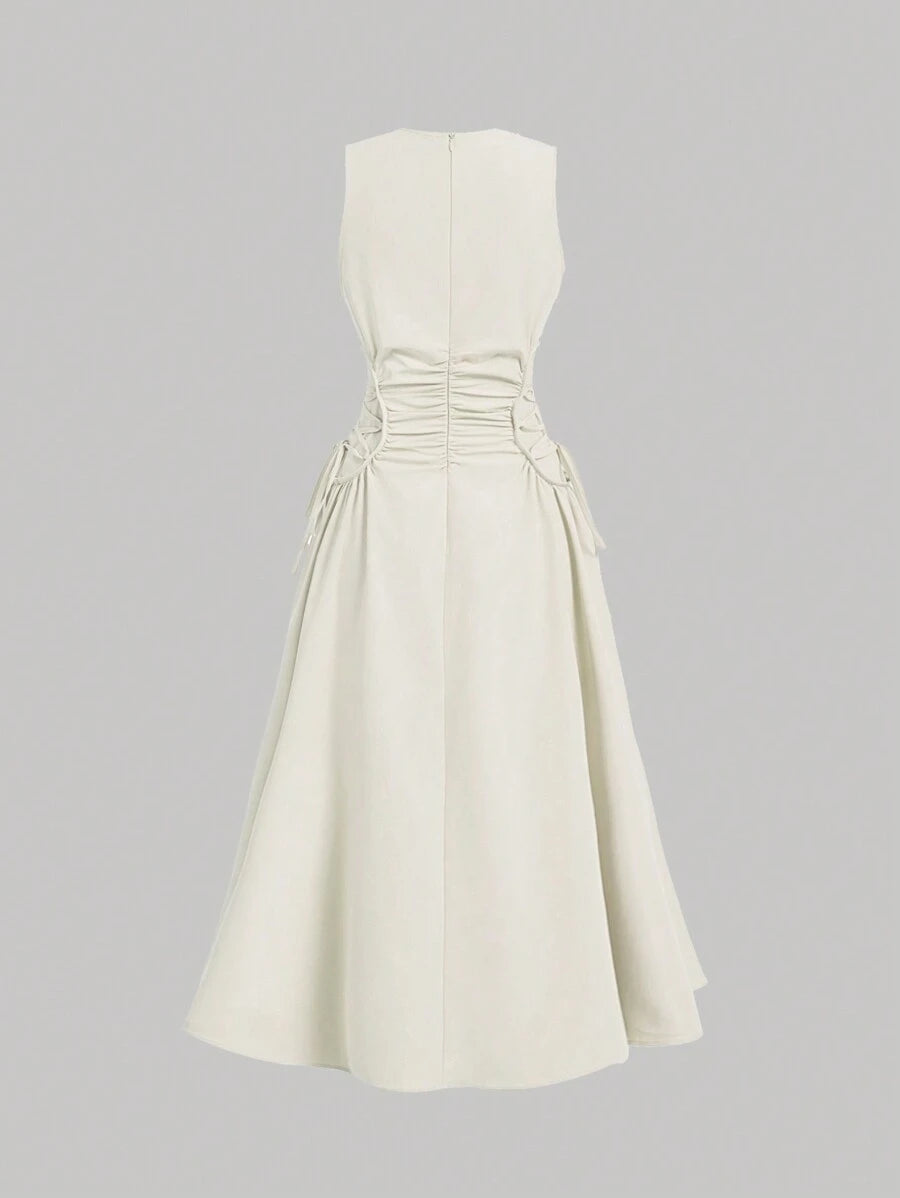 Solid Color Long Ruffled Dress - Date/Night Style