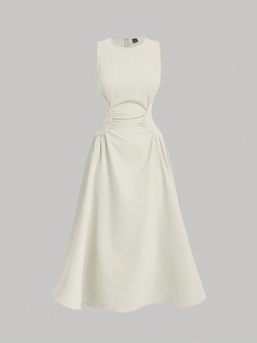 Solid Color Long Ruffled Dress - Date/Night Style