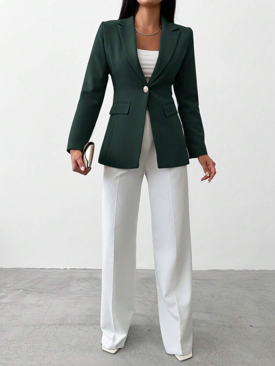 Women's Blazer with Notched Collar and Single Button - Limited Edition Autumn 2025