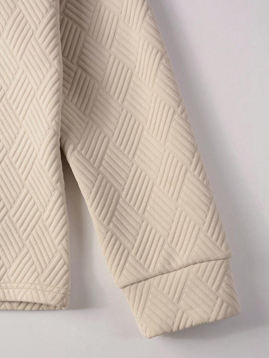 Men's Casual Plain Long Sleeve Polo Shirt