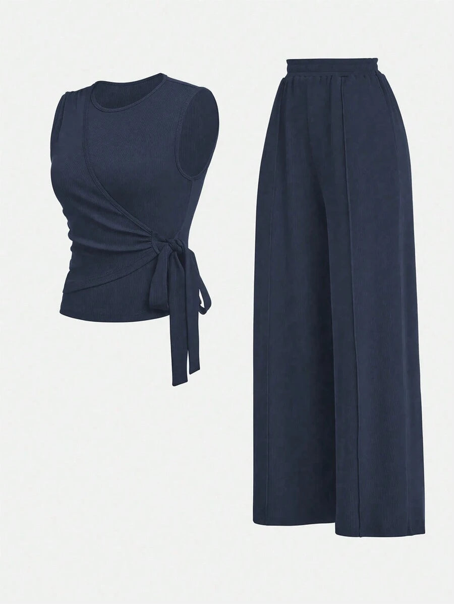 Casual Outfit – Button-Down Tank Top and Pants