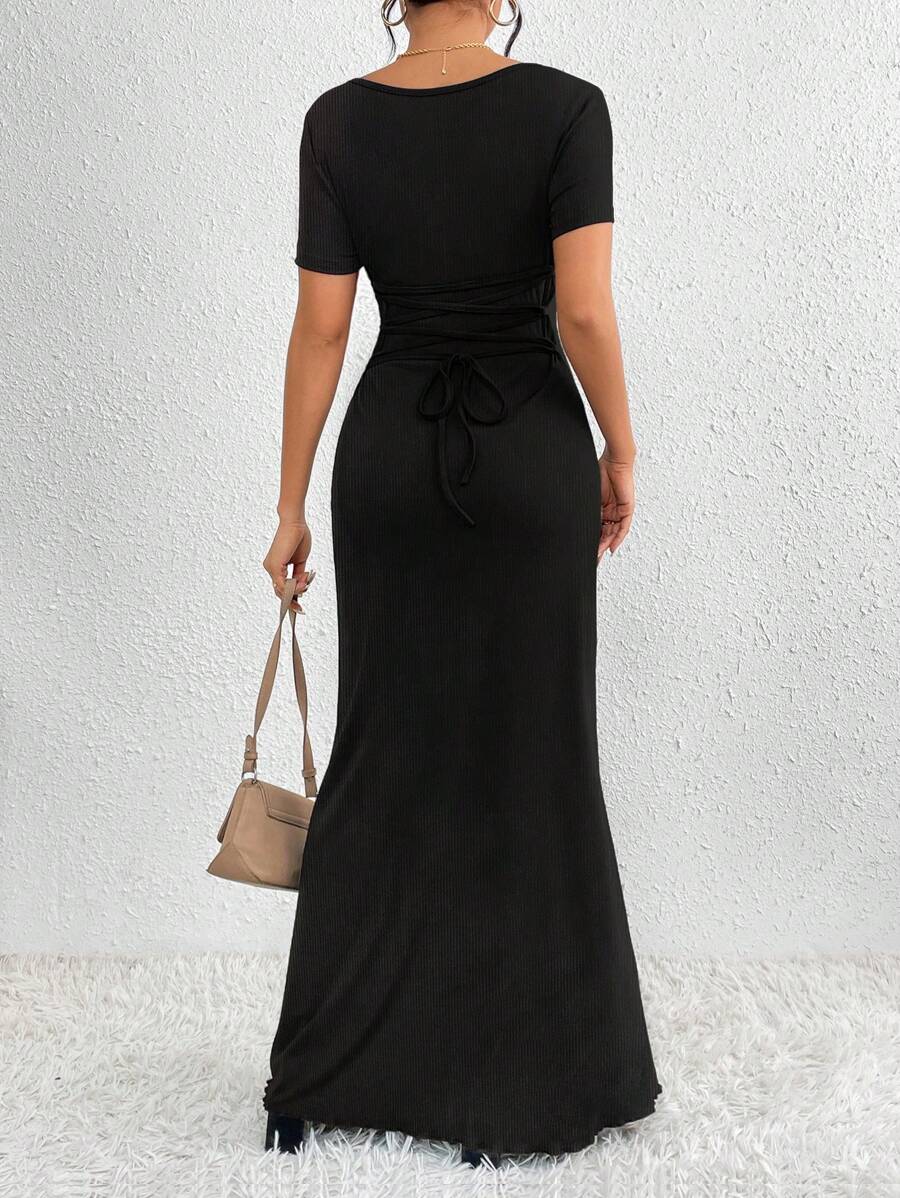 Clasi Relaxiva Elegant Square Neck Dress