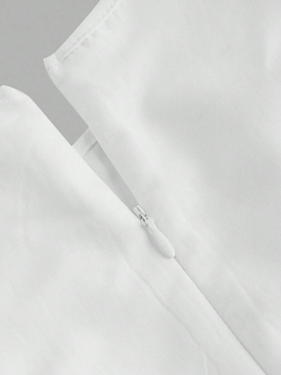 Solid Color Long Ruffled Dress - Date/Night Style