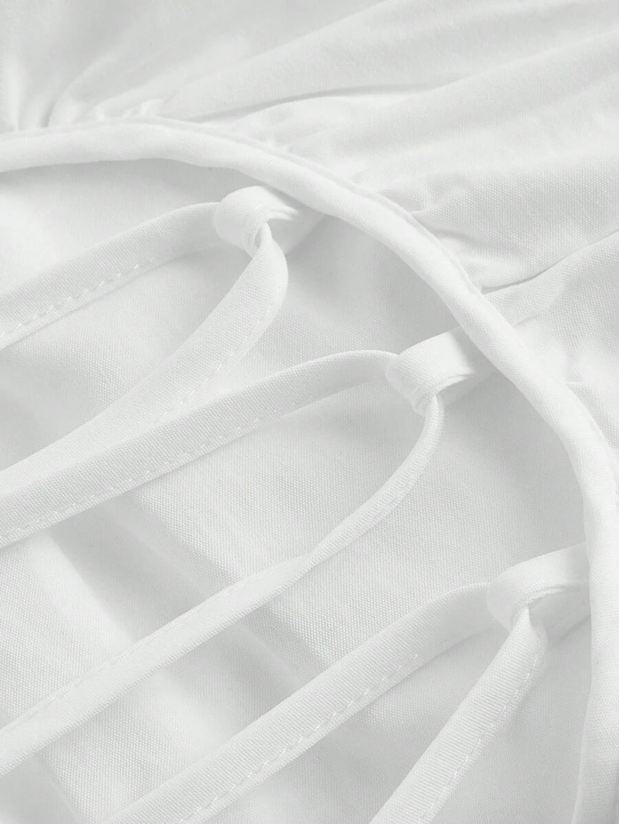 Solid Color Long Ruffled Dress - Date/Night Style