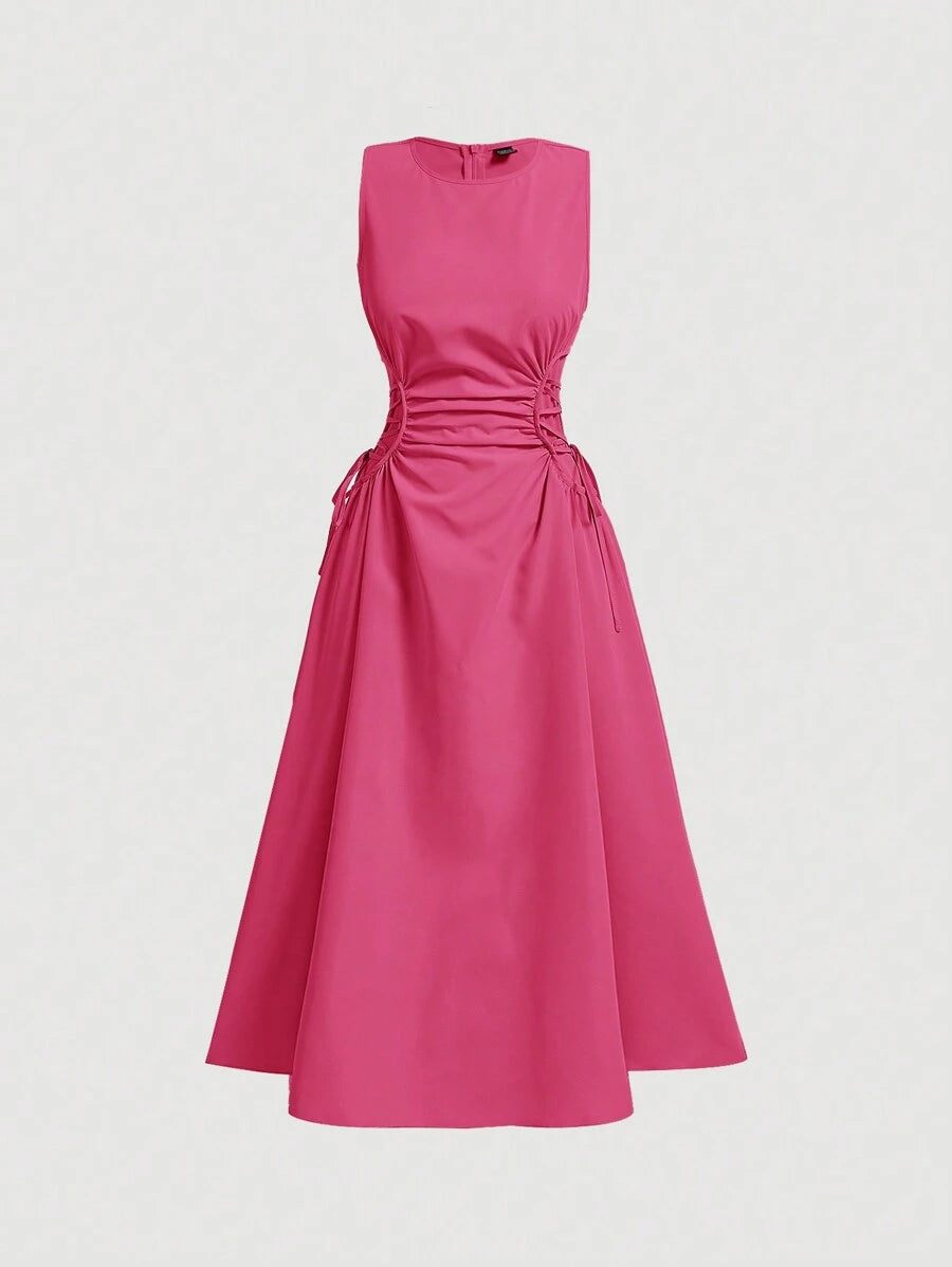 Solid Color Long Ruffled Dress - Date/Night Style