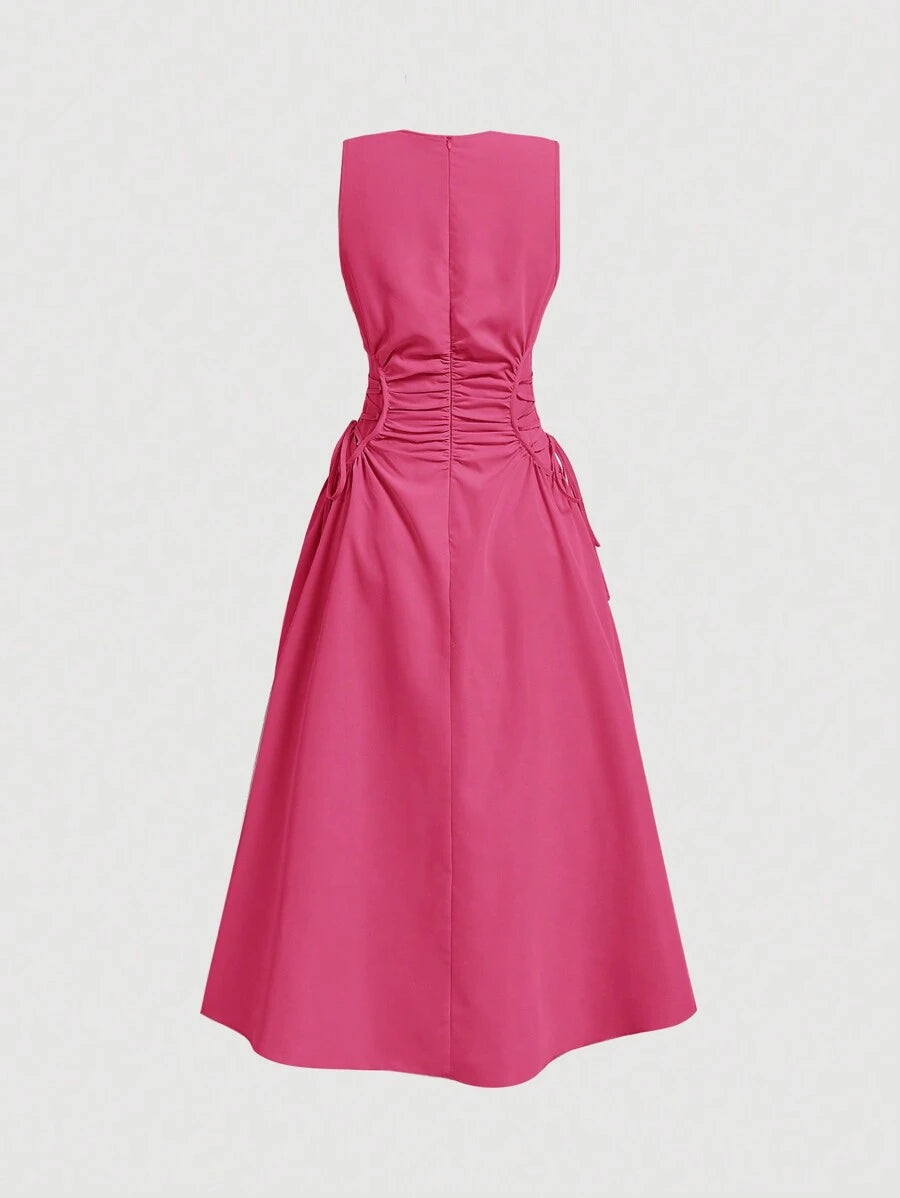 Solid Color Long Ruffled Dress - Date/Night Style