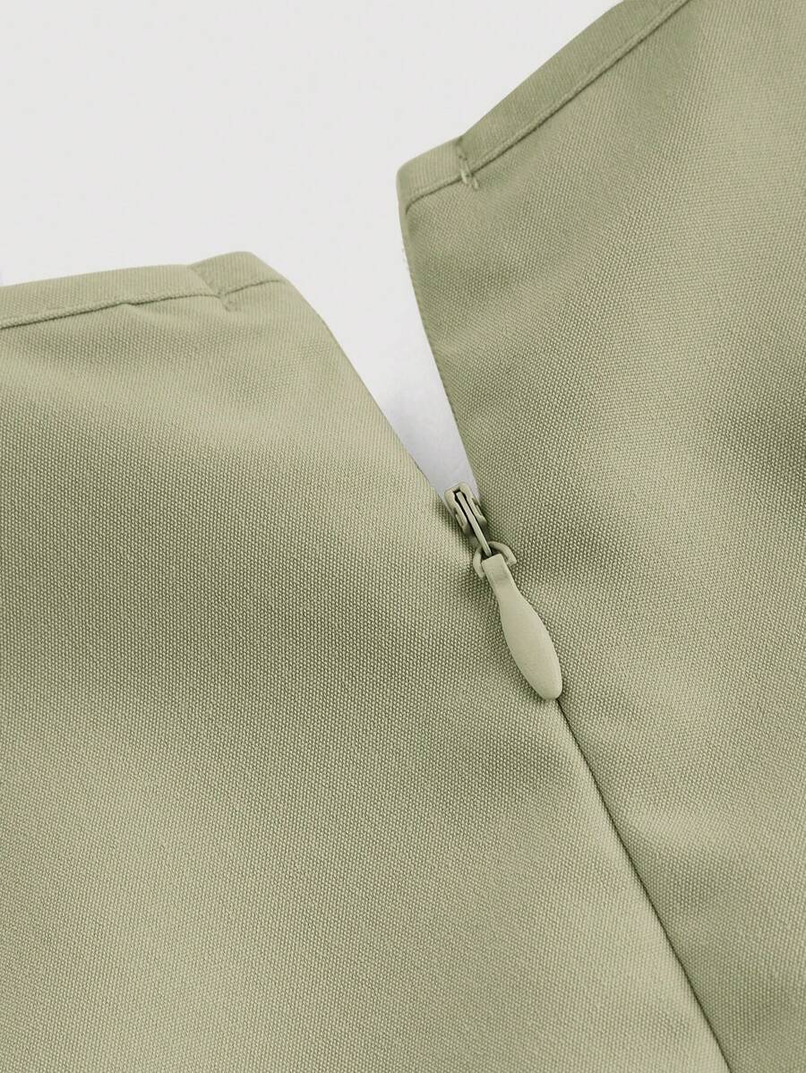 Solid Color Long Ruffled Dress - Date/Night Style