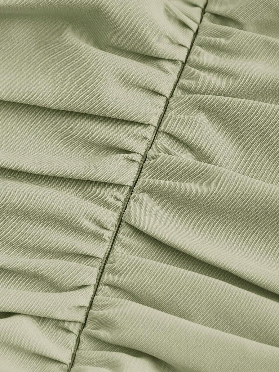 Solid Color Long Ruffled Dress - Date/Night Style