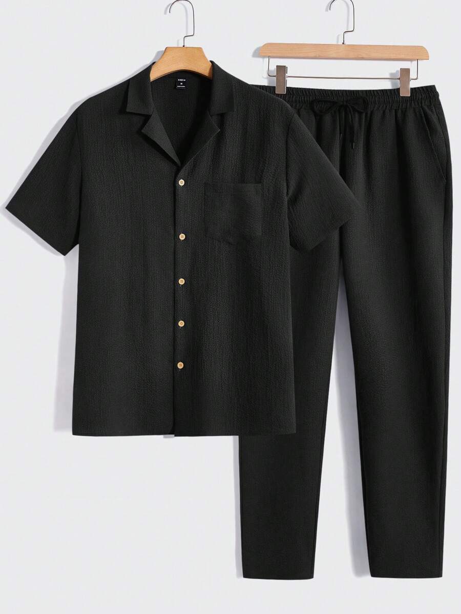Men's Casual Set – Plain T-shirt and Pants