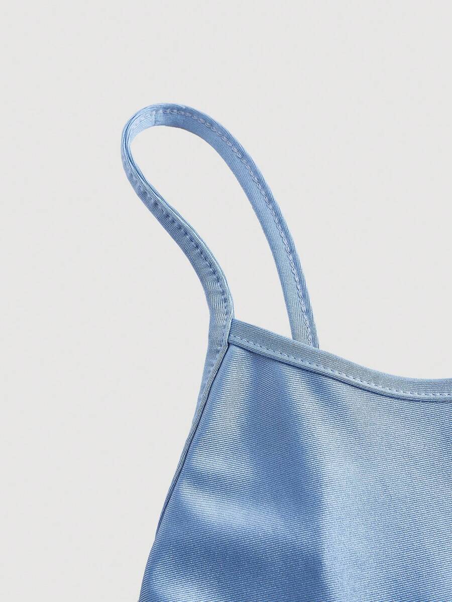 Elegant Solid Color Flared Cami Dress