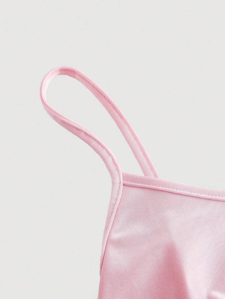 Elegant Solid Color Flared Cami Dress