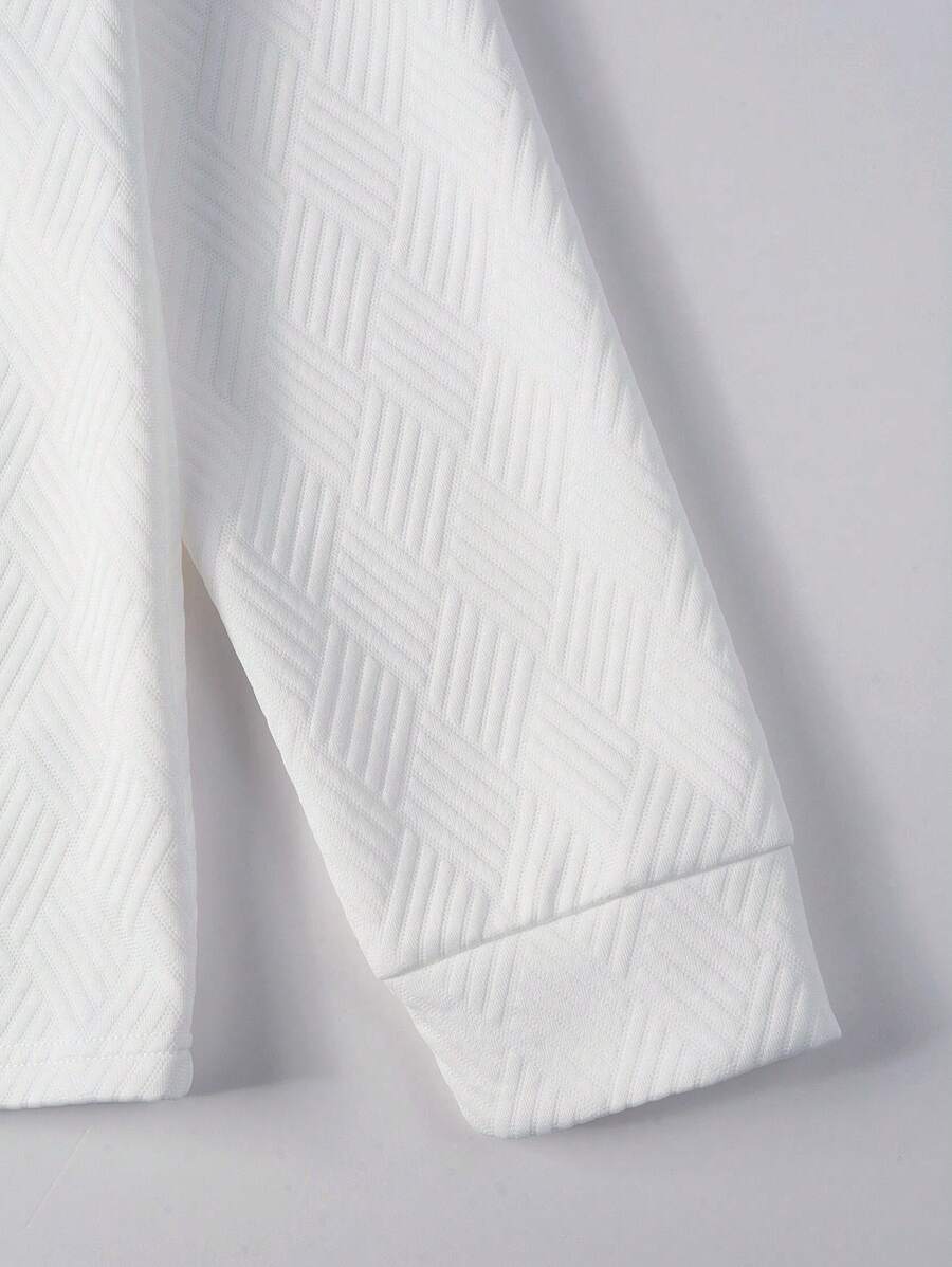 Men's Casual Plain Long Sleeve Polo Shirt