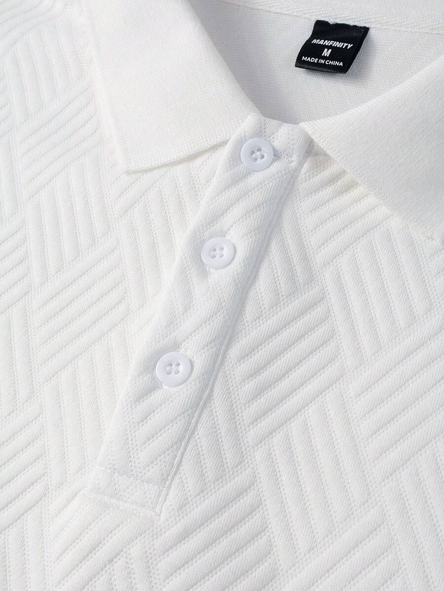 Men's Casual Plain Long Sleeve Polo Shirt