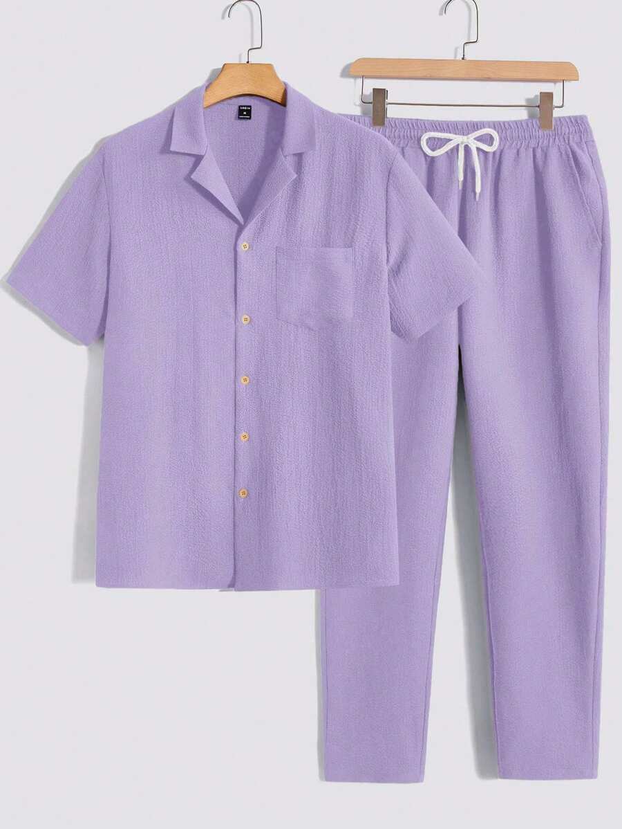 Men's Casual Set – Plain T-shirt and Pants