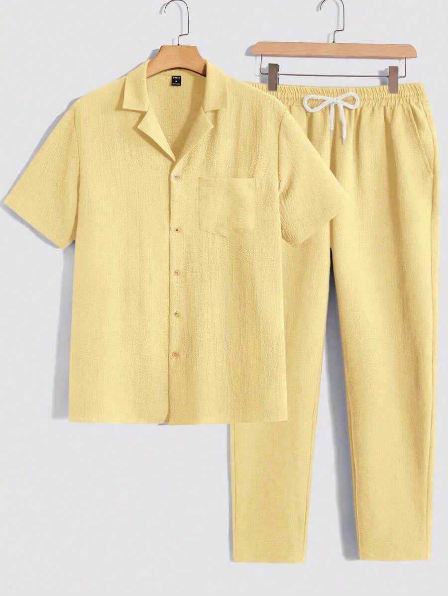 Men's Casual Set – Plain T-shirt and Pants