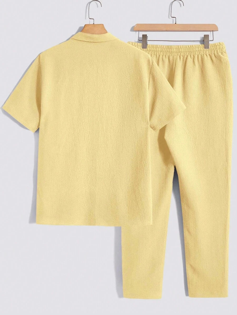 Men's Casual Set – Plain T-shirt and Pants