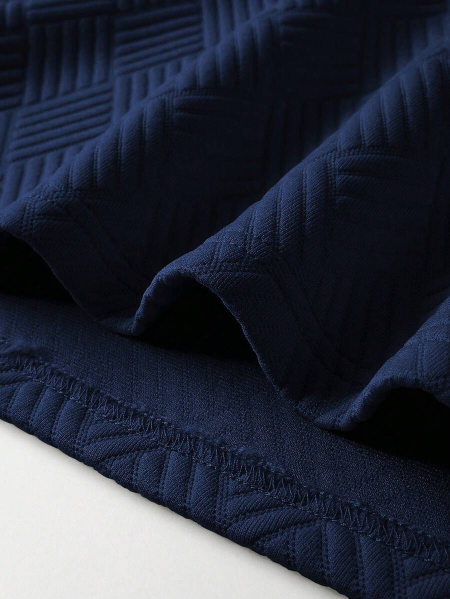 Men's Casual Plain Long Sleeve Polo Shirt