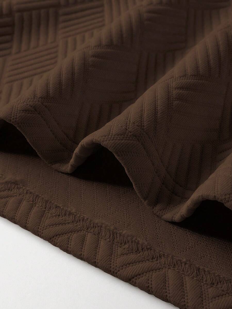 Men's Casual Plain Long Sleeve Polo Shirt