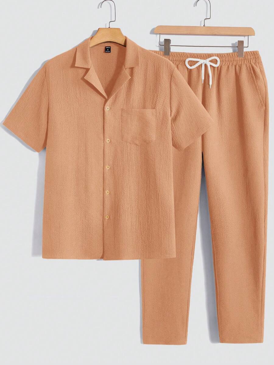 Men's Casual Set – Plain T-shirt and Pants