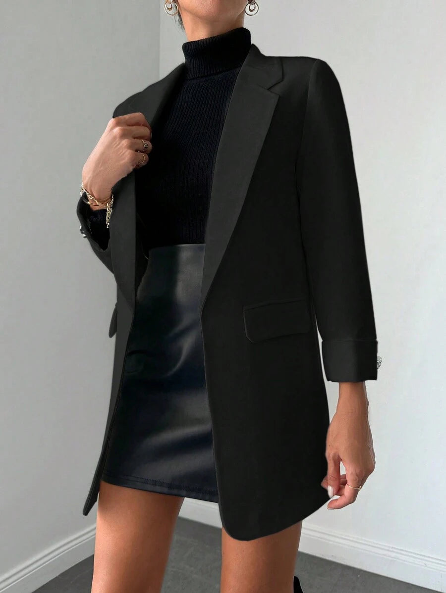 Elegant Women's Jacket with Slim Lapels