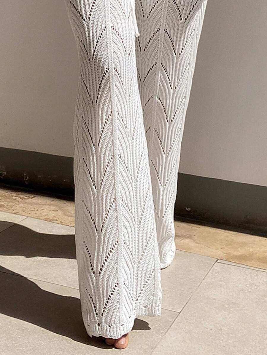 Swim Zomerse Pointelle gebreide cover-up breek met trekkoord