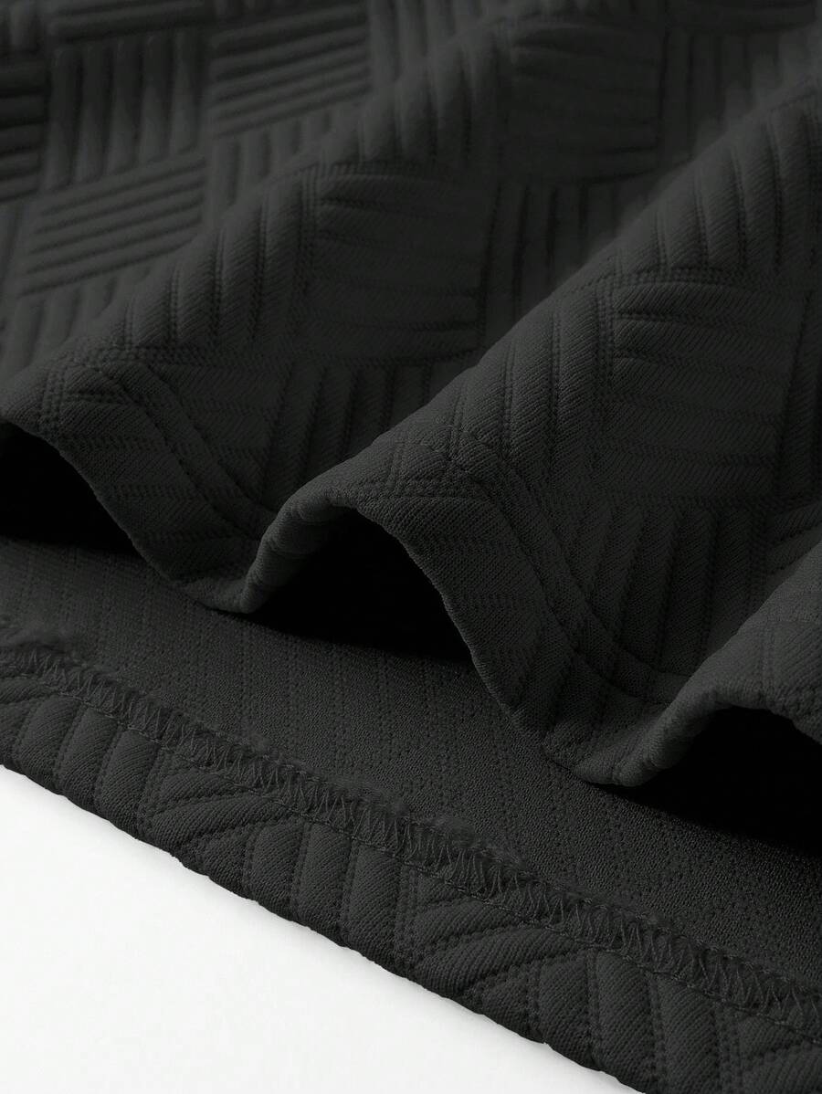 Men's Casual Plain Long Sleeve Polo Shirt