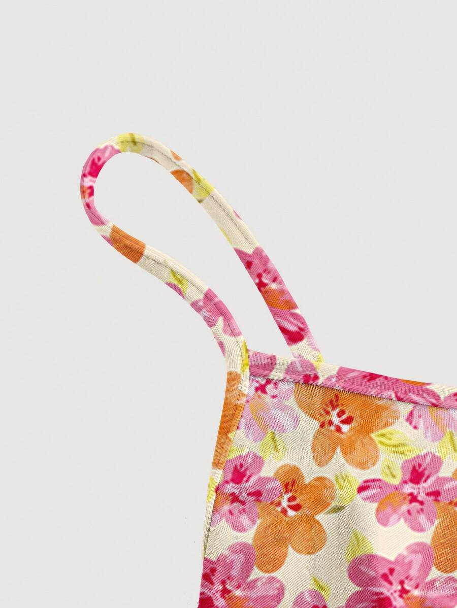 Elegant Solid Color Flared Cami Dress