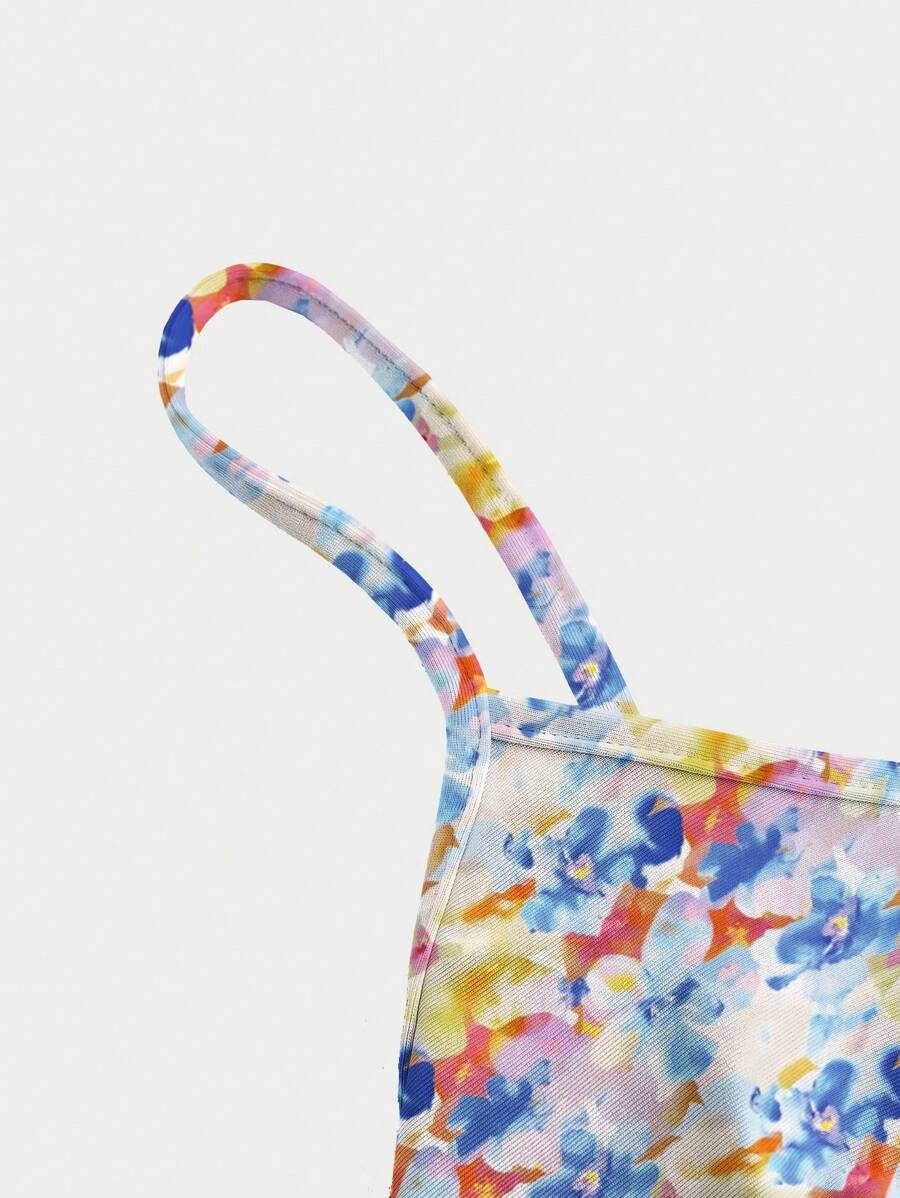 Elegant Solid Color Flared Cami Dress