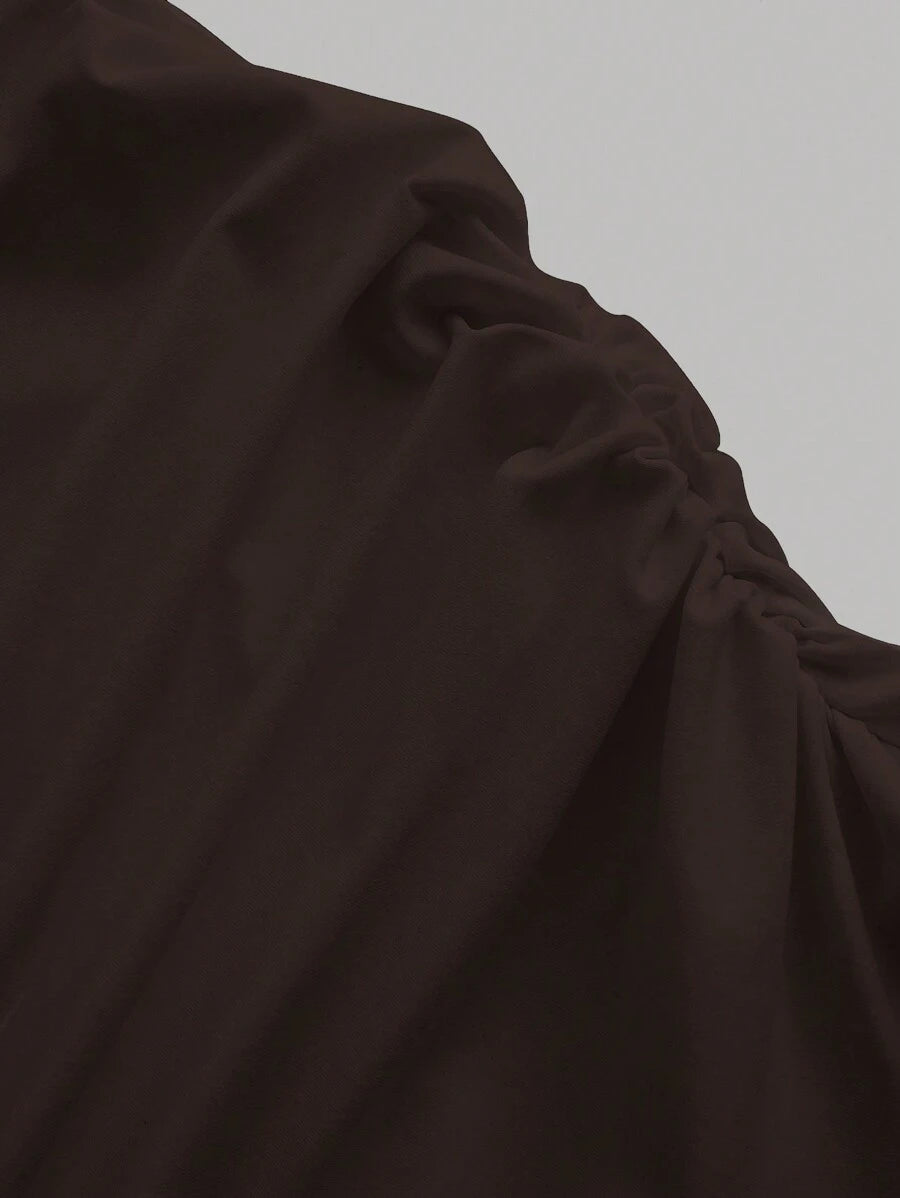 Summery Plain tank Dress with Gathered Waist