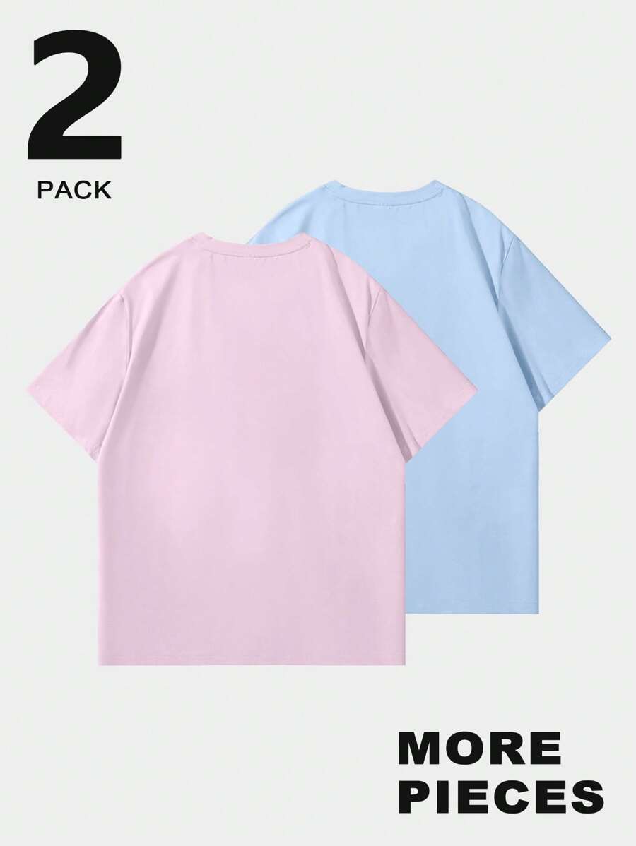 Men's Plain T-shirt with Round Neck and Short Sleeves