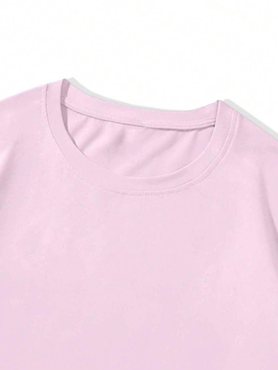 Men's Plain T-shirt with Round Neck and Short Sleeves