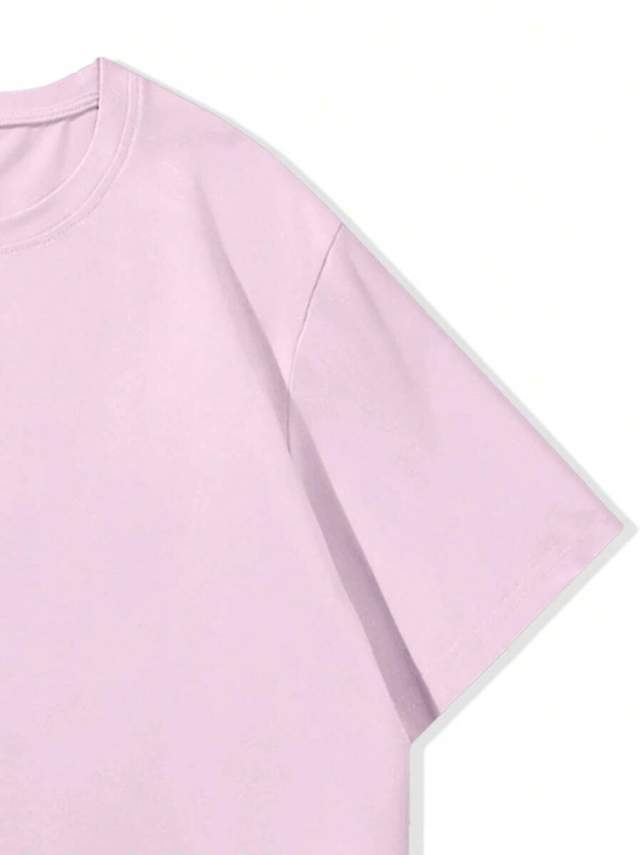 Men's Plain T-shirt with Round Neck and Short Sleeves