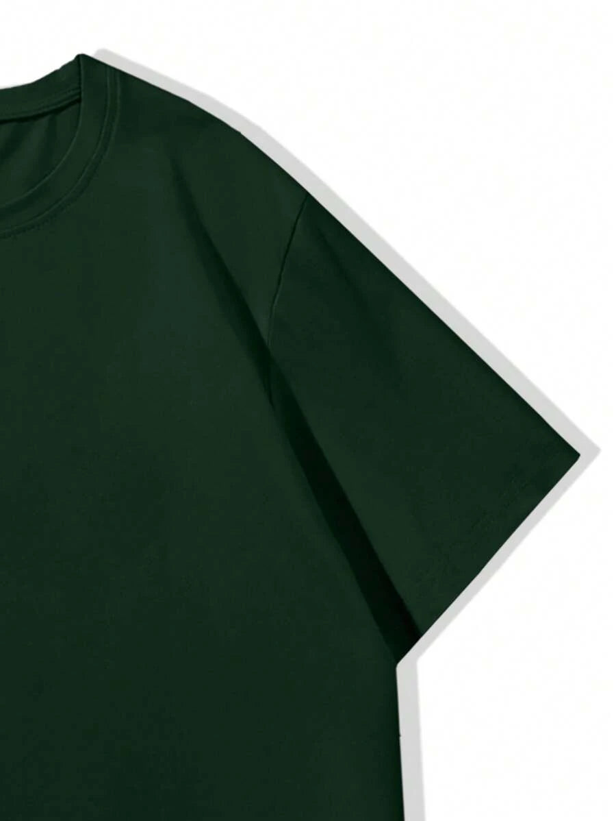 Men's Plain T-shirt with Round Neck and Short Sleeves