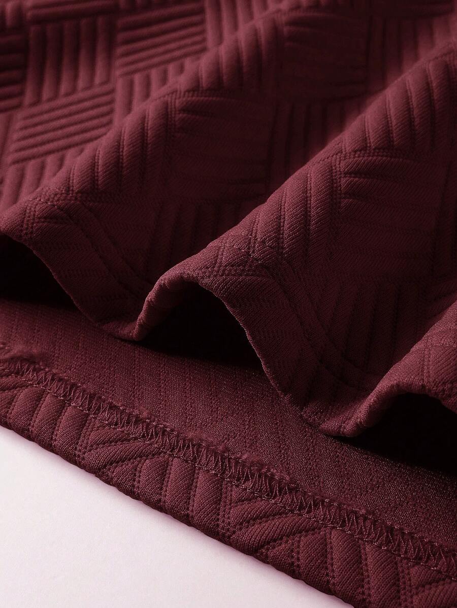 Men's Casual Plain Long Sleeve Polo Shirt