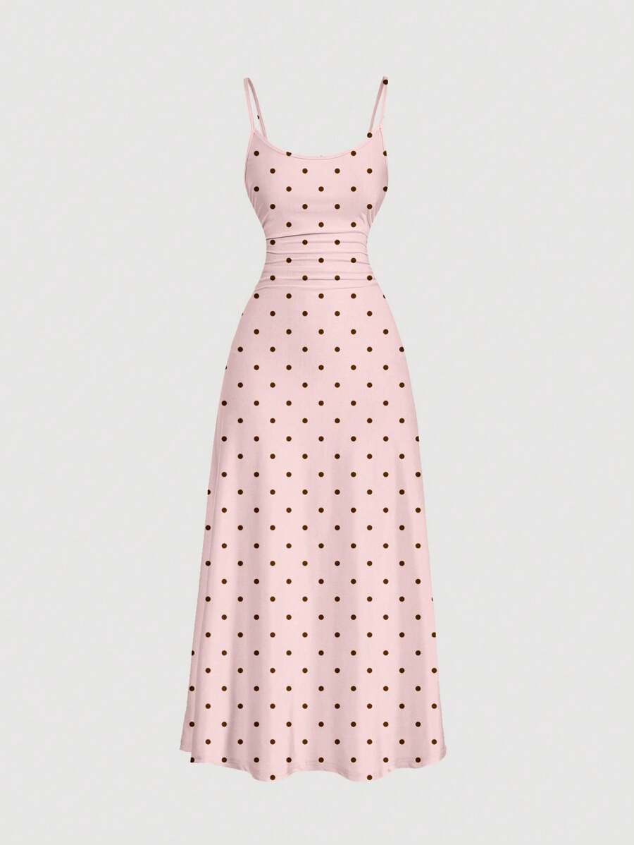 Elegant Solid Color Flared Cami Dress