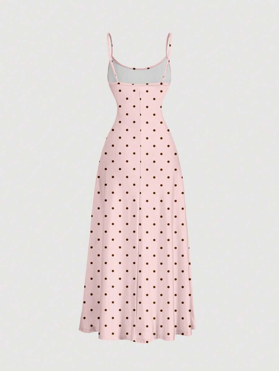 Elegant Solid Color Flared Cami Dress