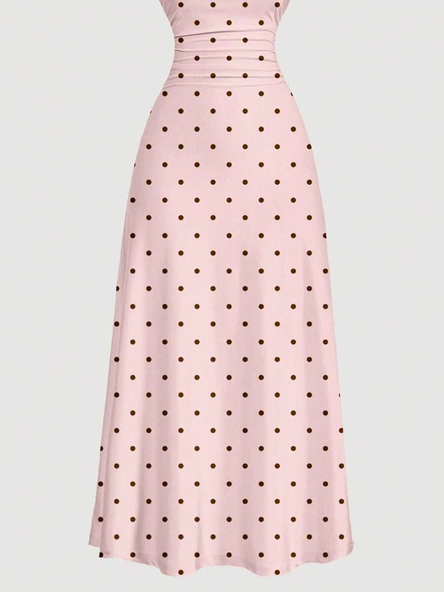 Elegant Solid Color Flared Cami Dress