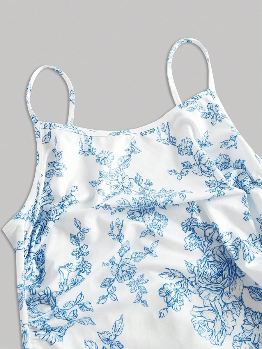 Elegant Solid Color Flared Cami Dress