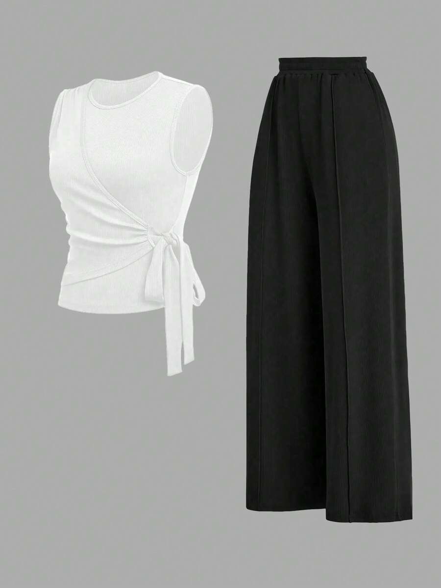 Casual Outfit – Button-Down Tank Top and Pants