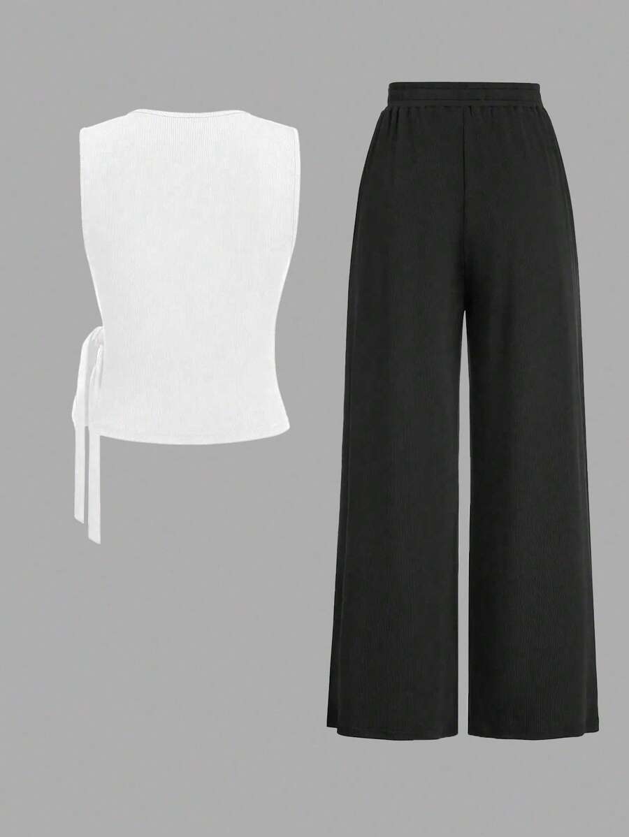 Casual Outfit – Button-Down Tank Top and Pants