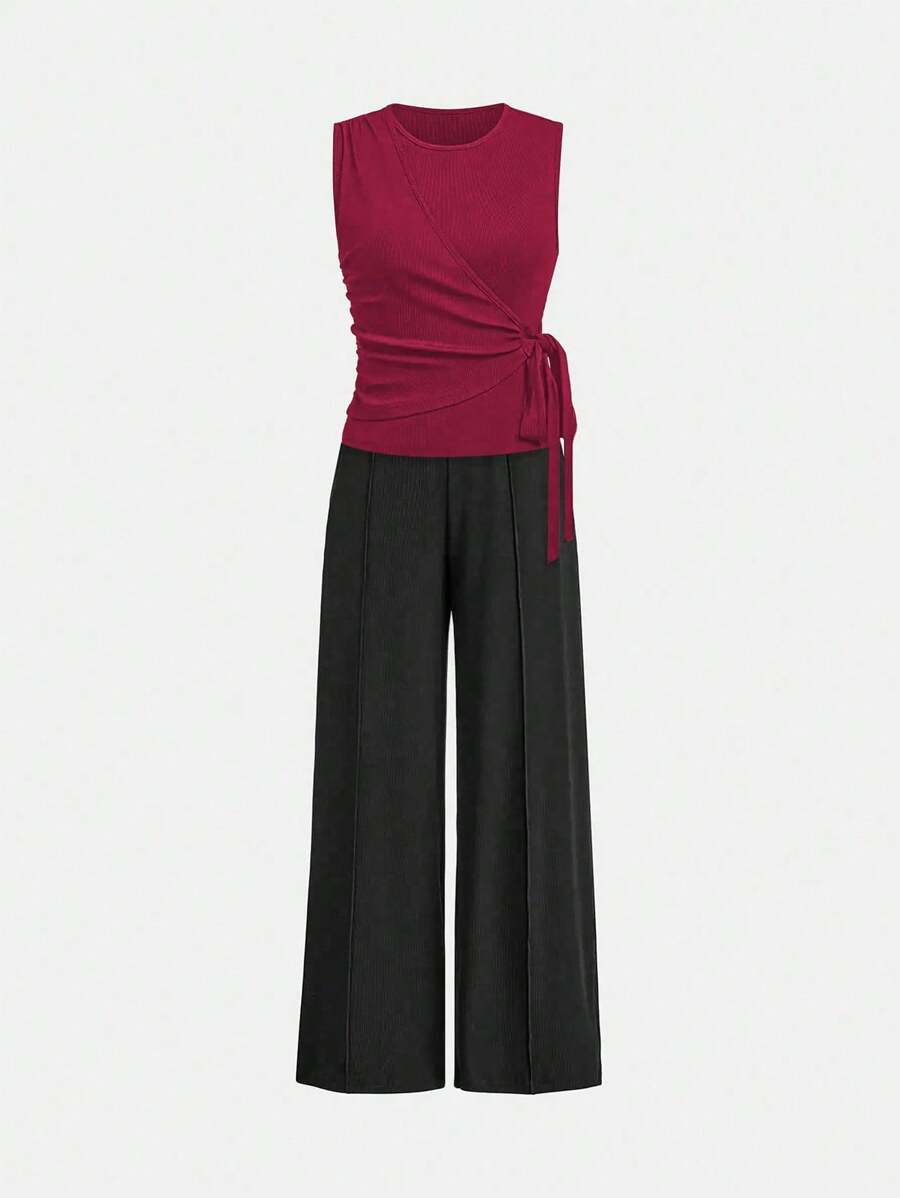 Casual Outfit – Button-Down Tank Top and Pants